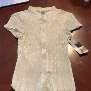 NWT stretch ruffle shirt